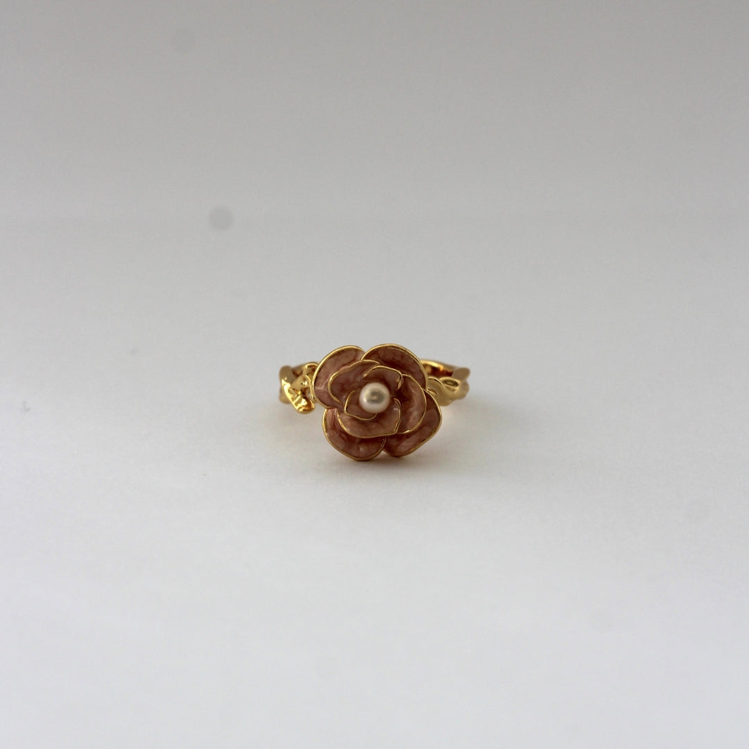 ANILLO ROSA - Chapado en oro
