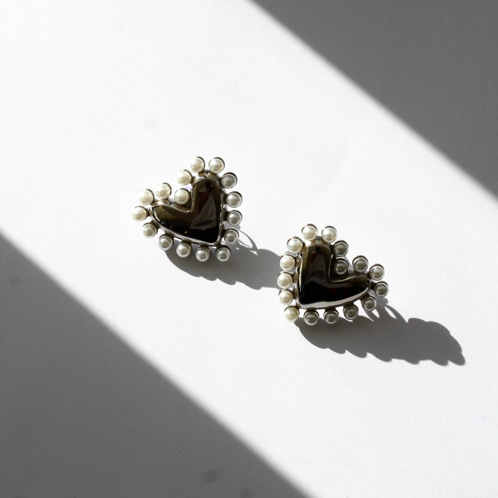 ARETES CORAZÓN DE PLATA