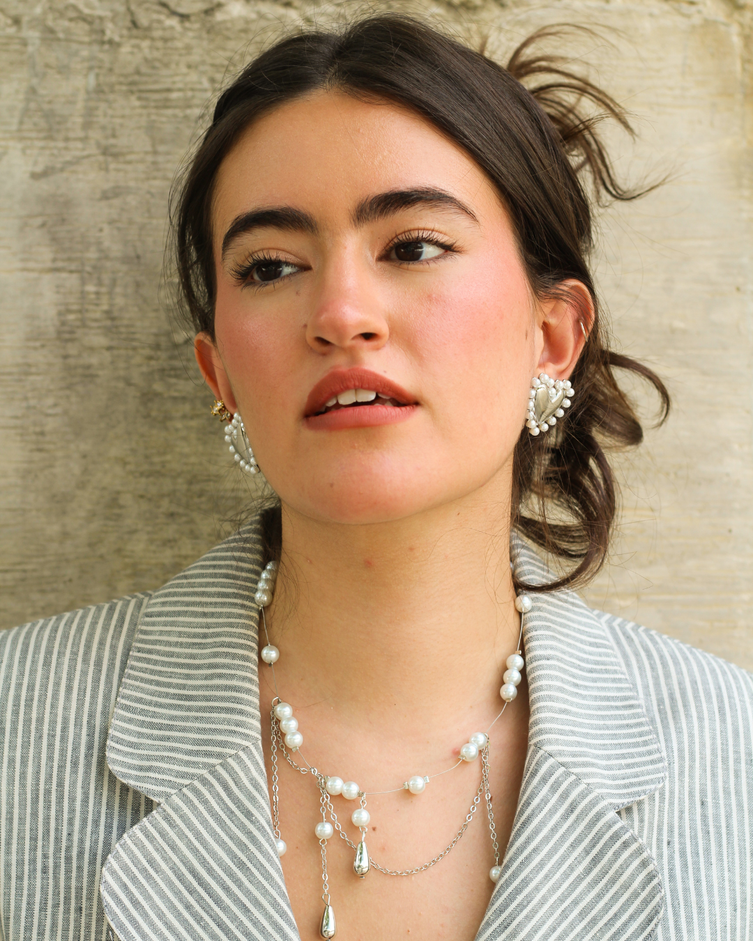 ARETES CORAZÓN DE PLATA