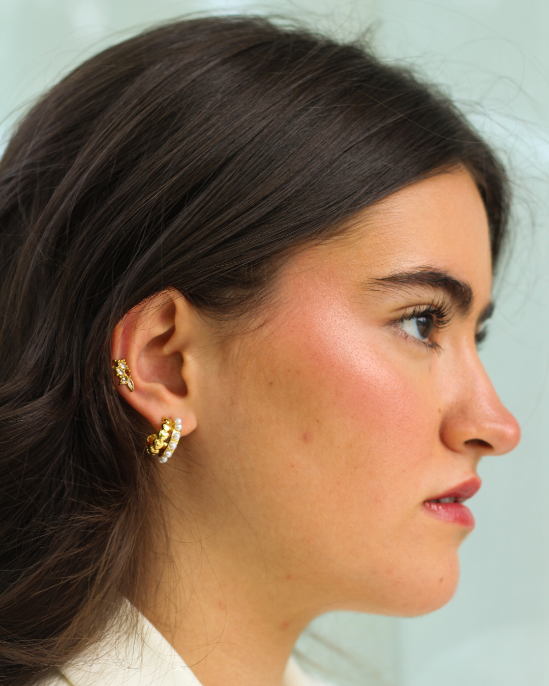 ARETES CORAZÓN Y PERLAS