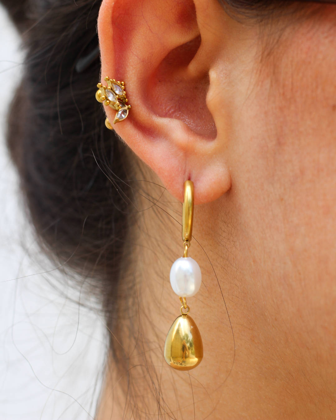 ARETES ROCIO DE ORO