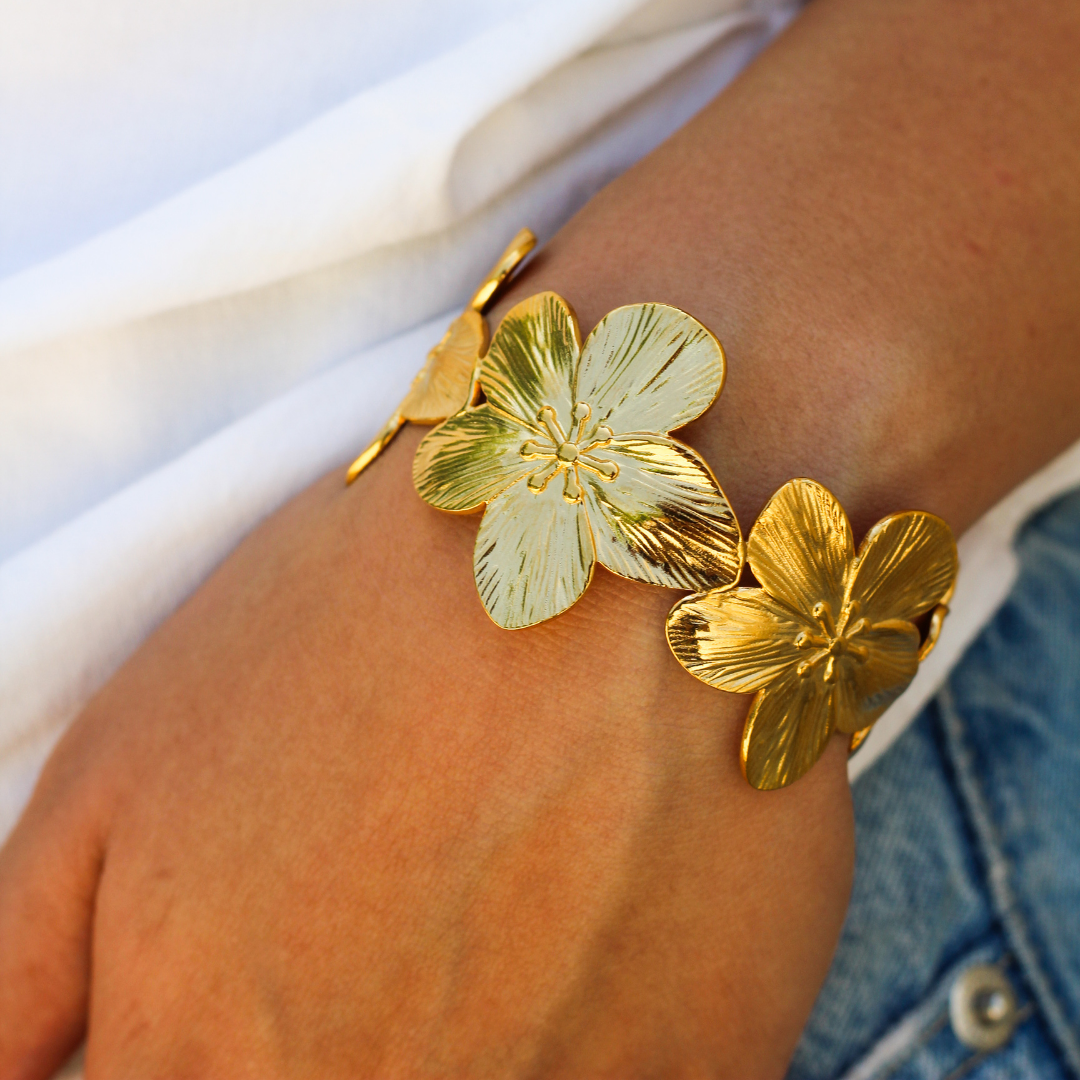 PULSERA FLOR GRUESA