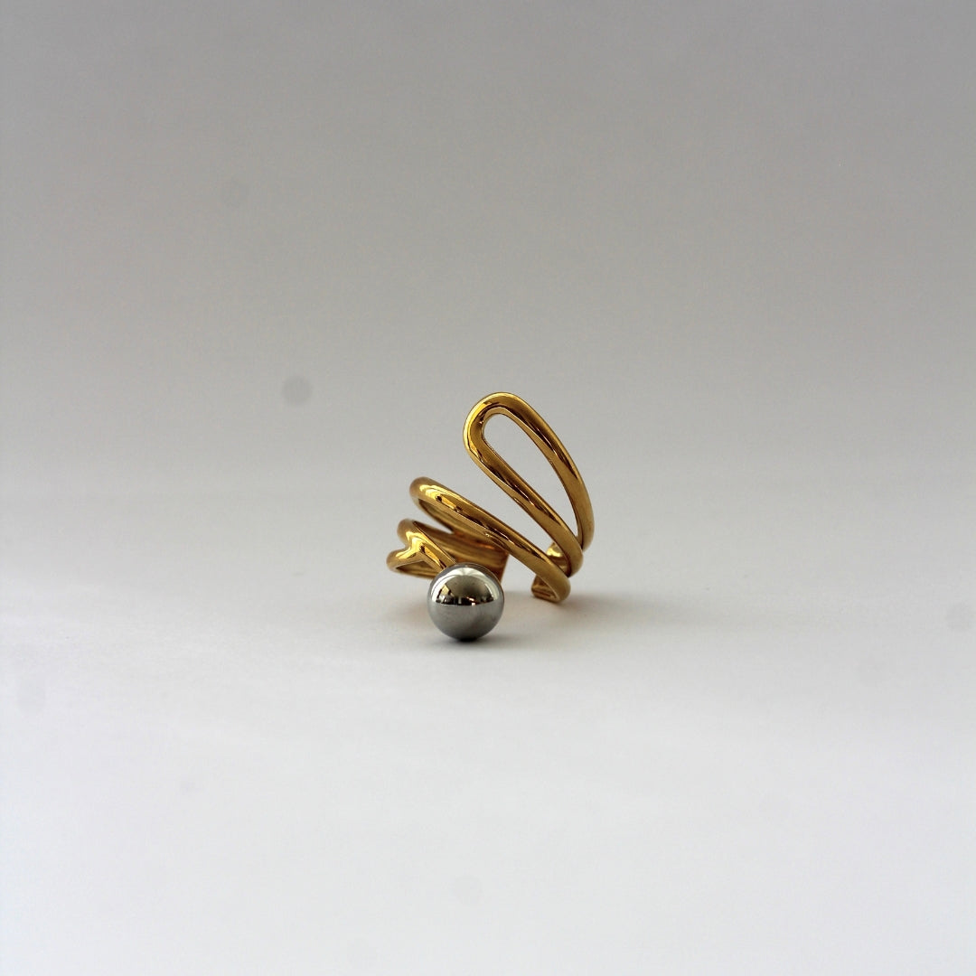 ANILLO BICOLAR - Chapado en oro