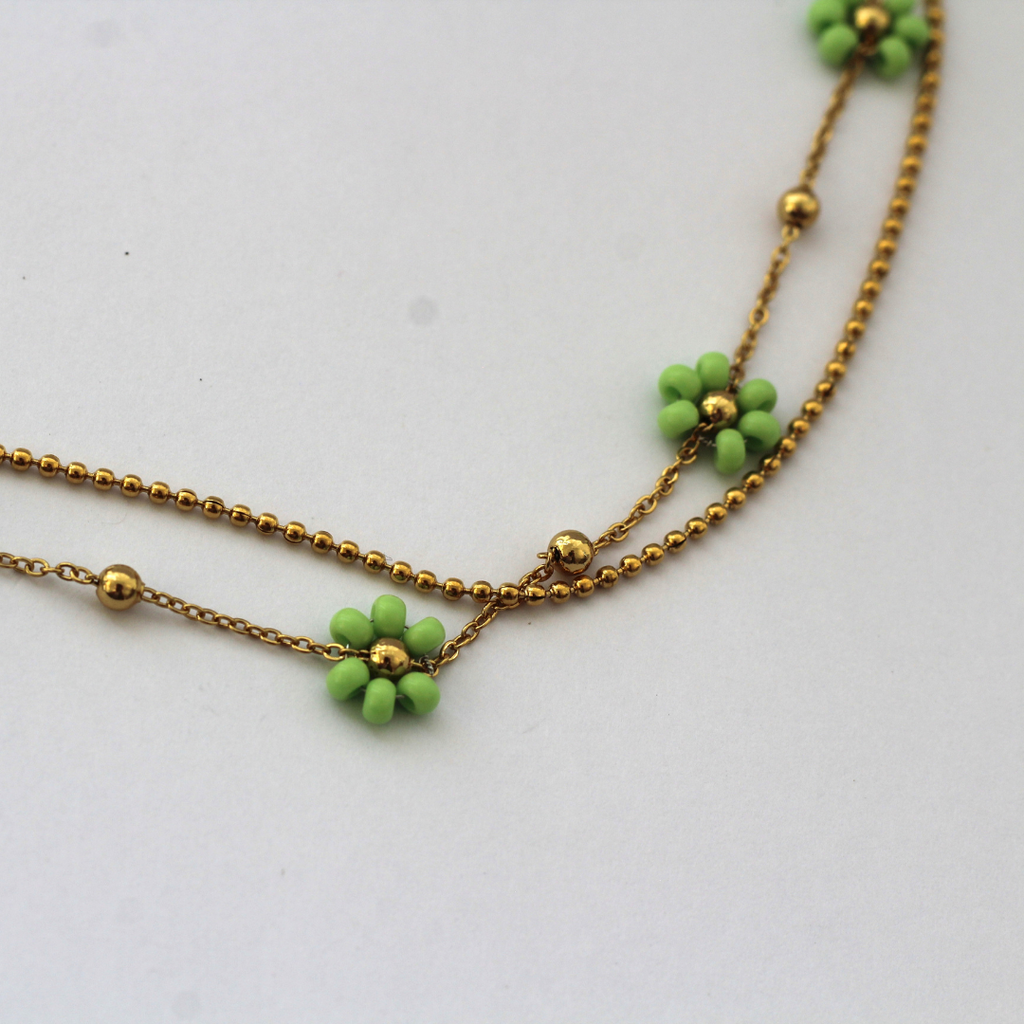 PULSERA FLORES VERDES