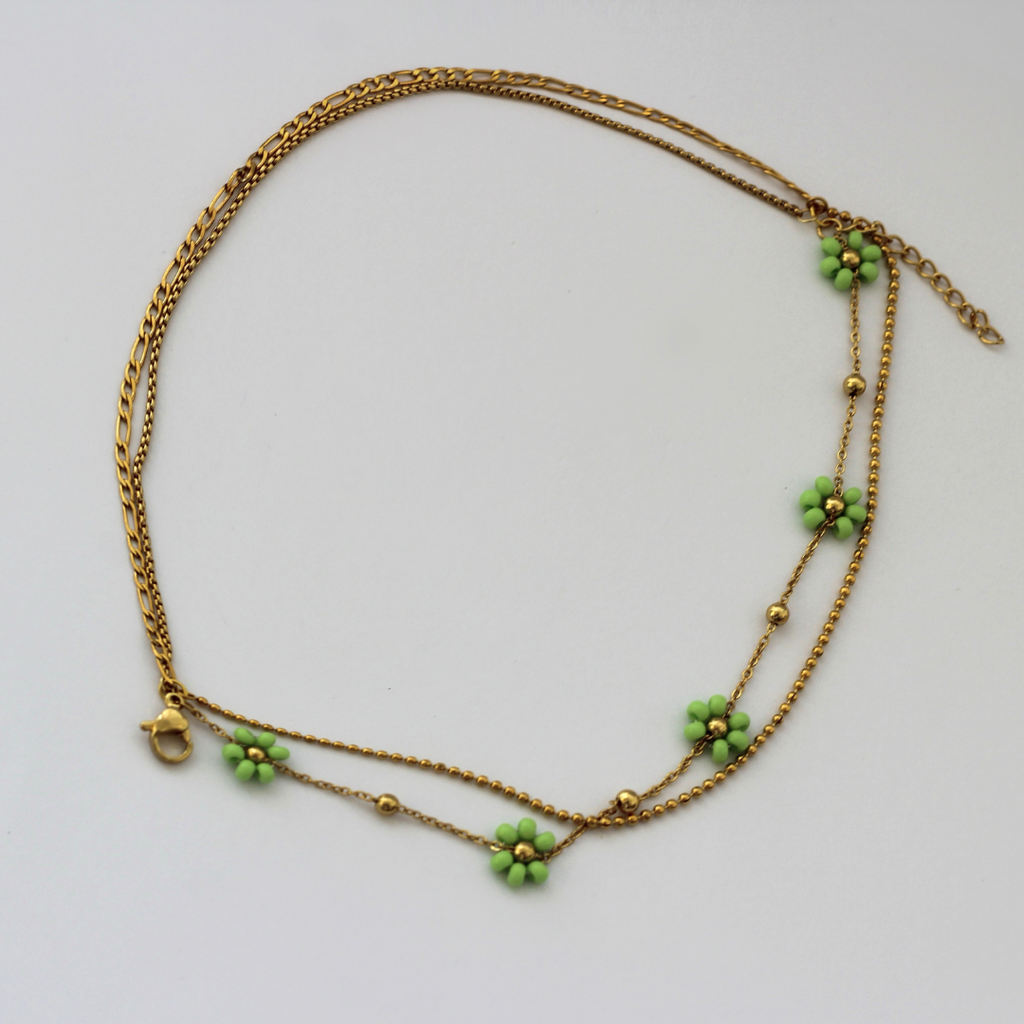 PULSERA FLORES VERDES