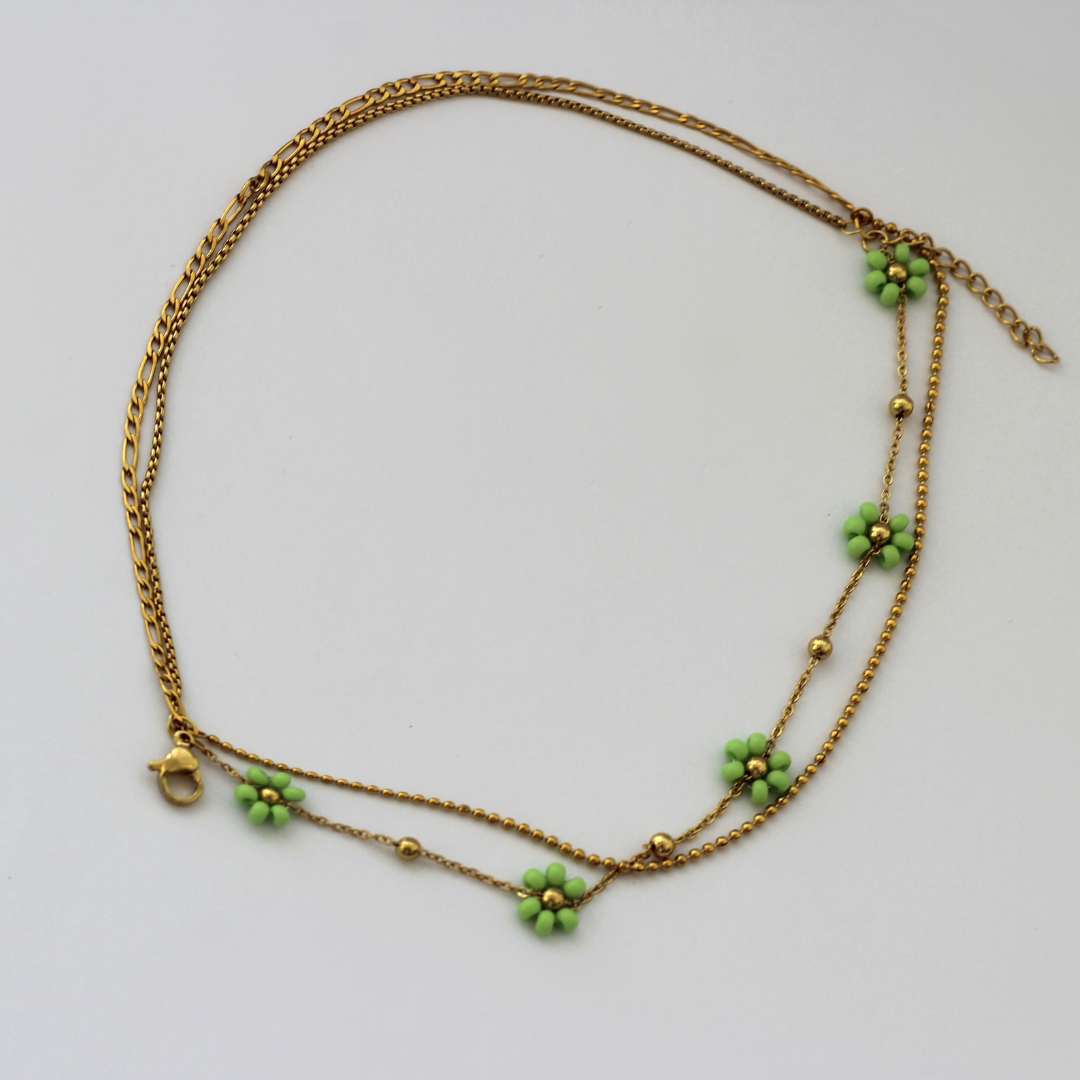 PULSERA FLORES VERDES